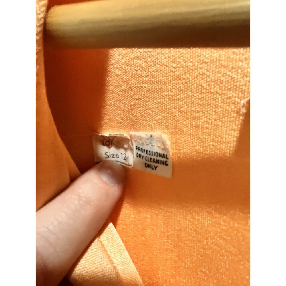 Dan Lee / NEUSTETERS / Vtg 60s Orange Party Dress w/Arrow Sheer Bust Size 12 - Picture 4 of 15